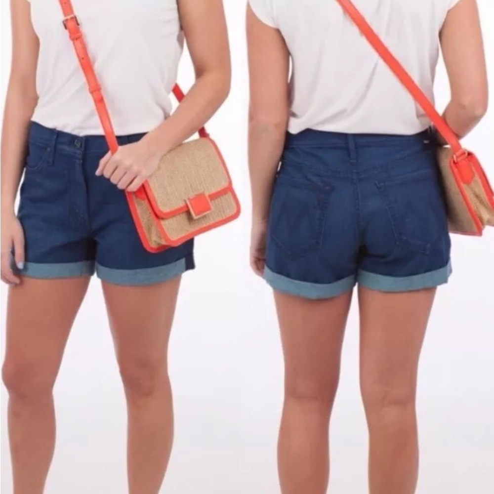 Mother Dropout Cuff Denim Short in Bright Eyes Blue Women’s Size 27